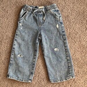 ZARA Wide Leg Ripped Jeans - 3T